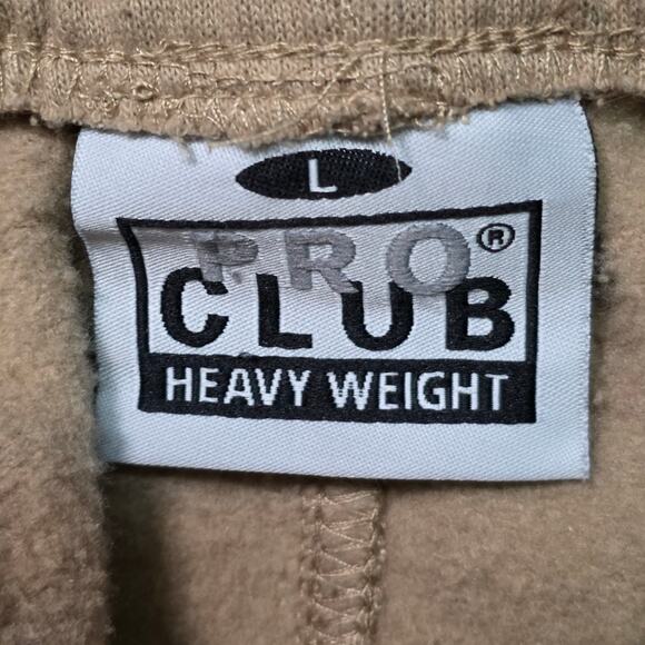 Pro Club Heavyweight Fleece Cargo Pants Men’s Large Beige Wide Leg - Picture 3 of 7